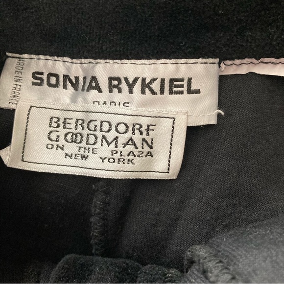 Sonia Rykiel Paris Black Velvet High rise Pants w/ Pockets est. size 2 - Picture 6 of 7